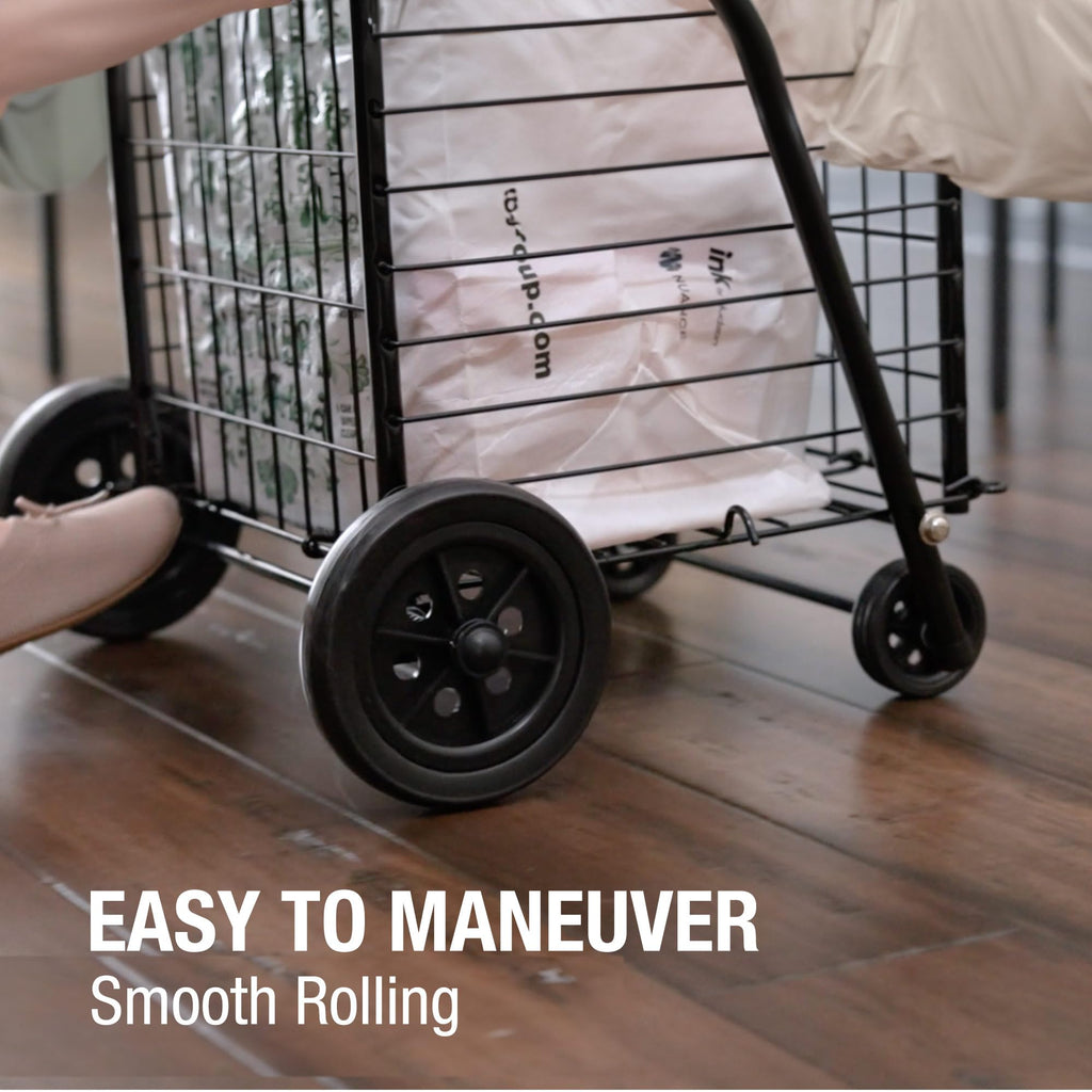 Black Foldable Utility Cart with Wheels P612486