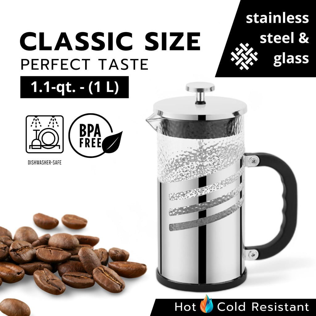 Glass French Press Coffee Maker 1.1-qt. I516305