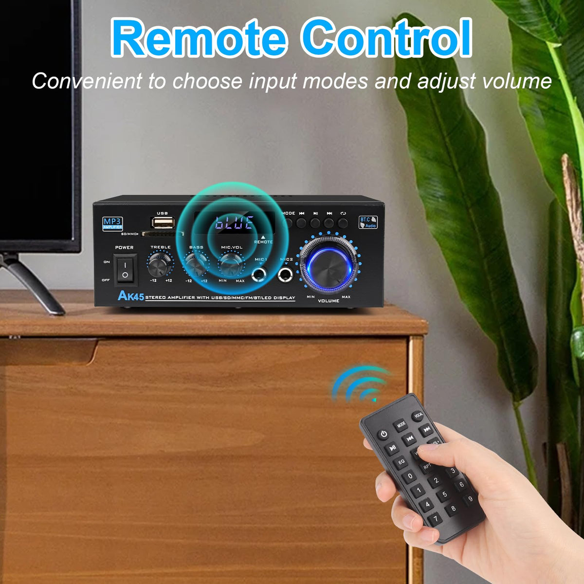Bluetooth 5.0 Audio Amplifier 400W 2 Channel Stereo Receiver W6693