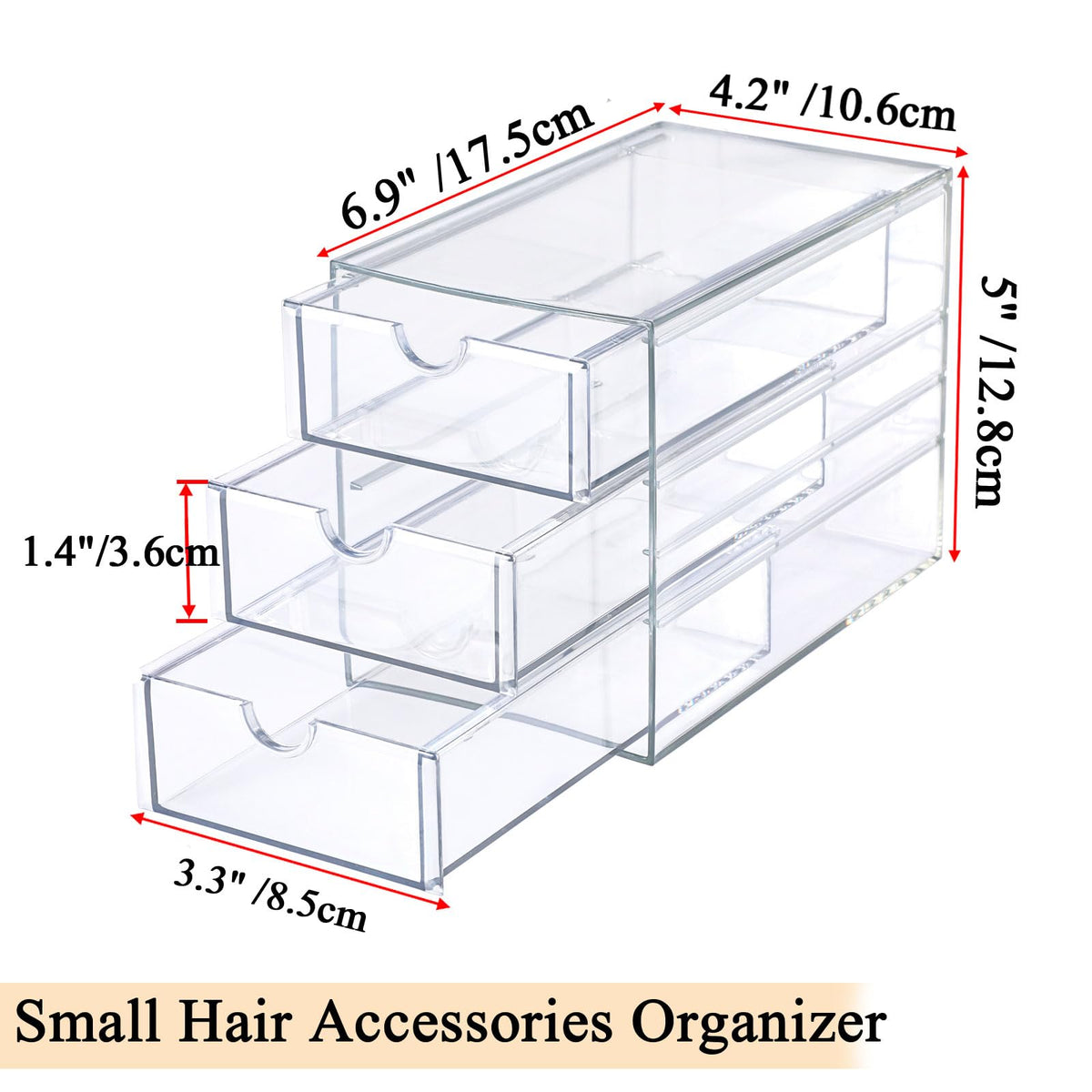 3 Drawer Clear Acrylic Desktop Organizer G87973