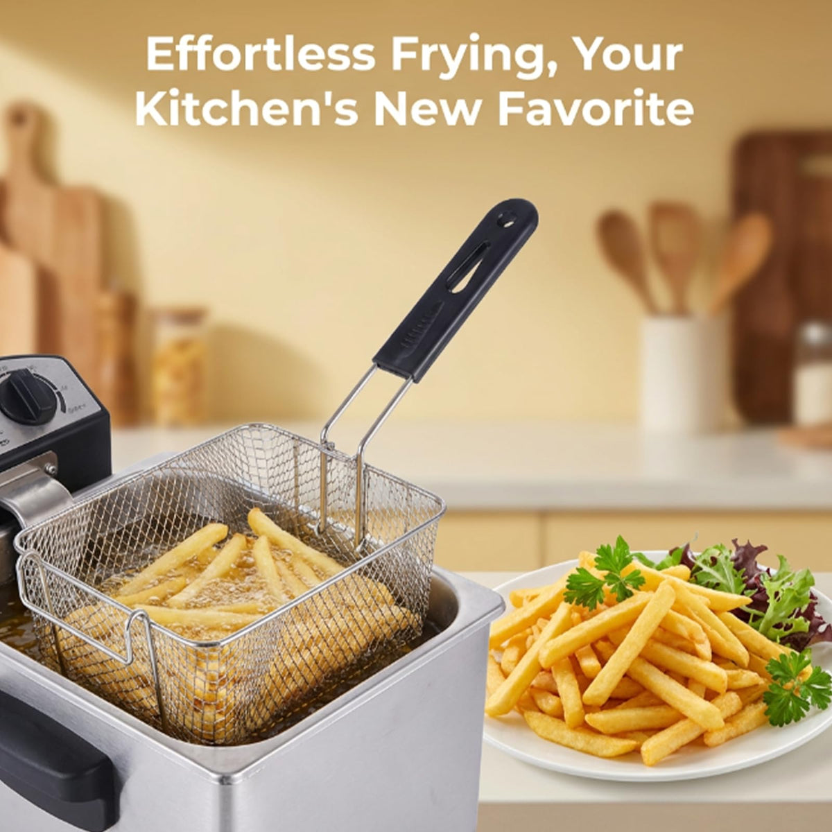 Stainless Steel Fry Basket with Detachable Handle W400066