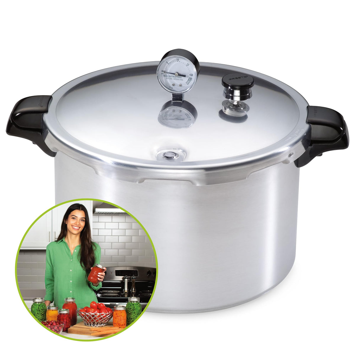 16-Quart Aluminum Pressure Canner and Cooker P901