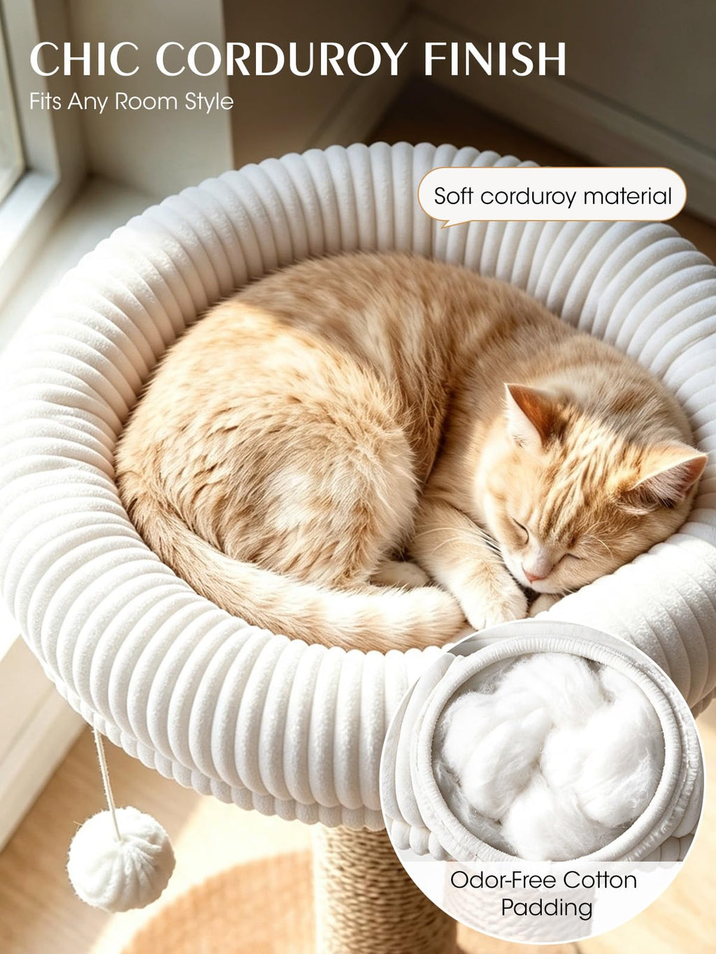 52" Corduroy Cat Tree Tower E17969