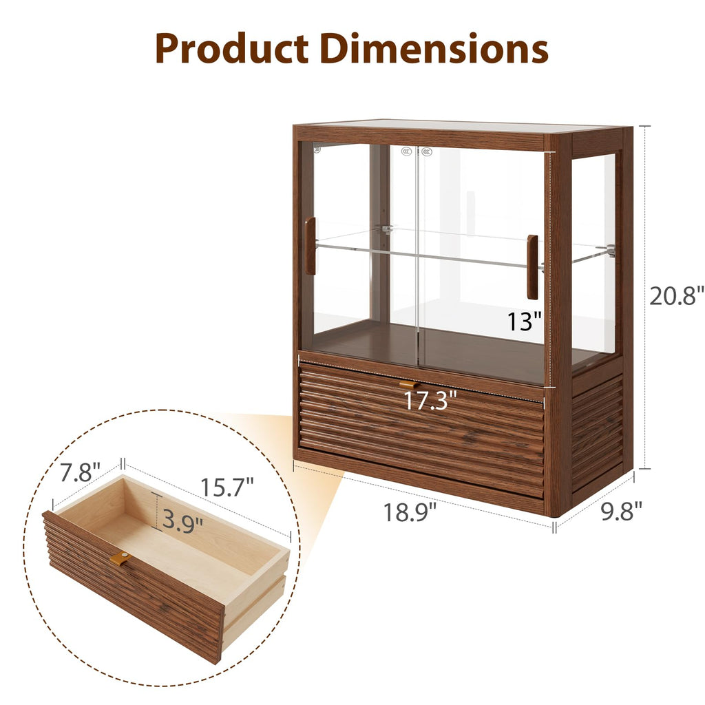 2-Tier Glass Door Wooden Bread Box D680237