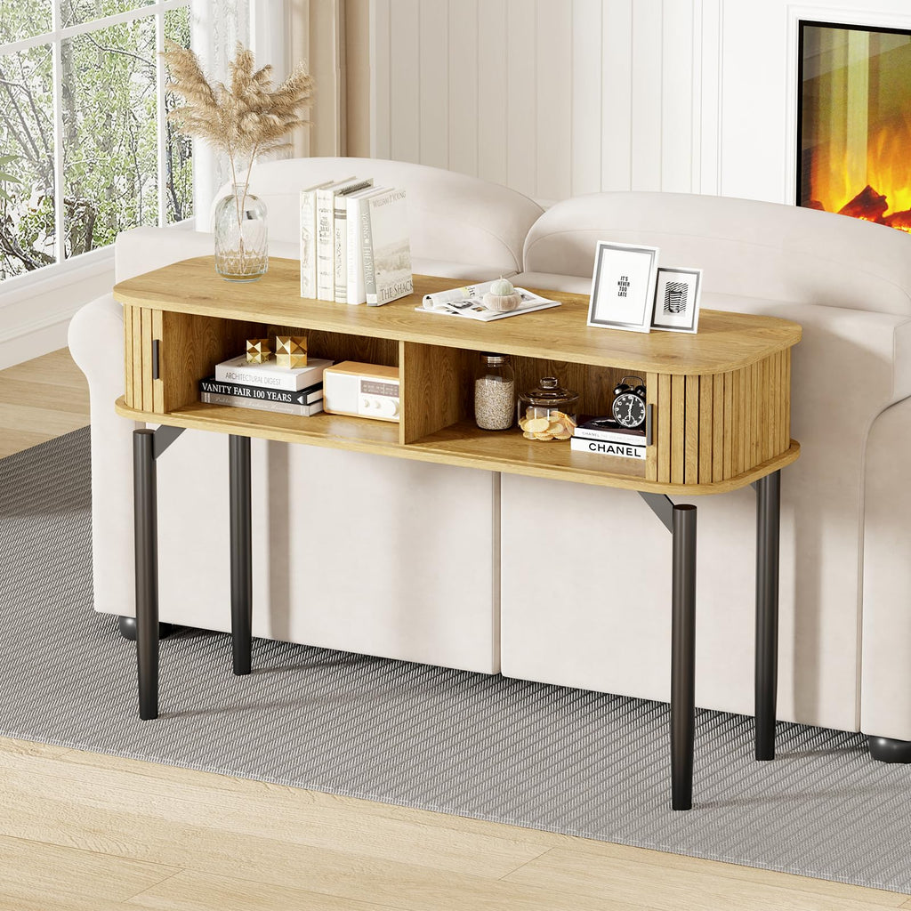 47 in Fluted Console Table with Storage U286