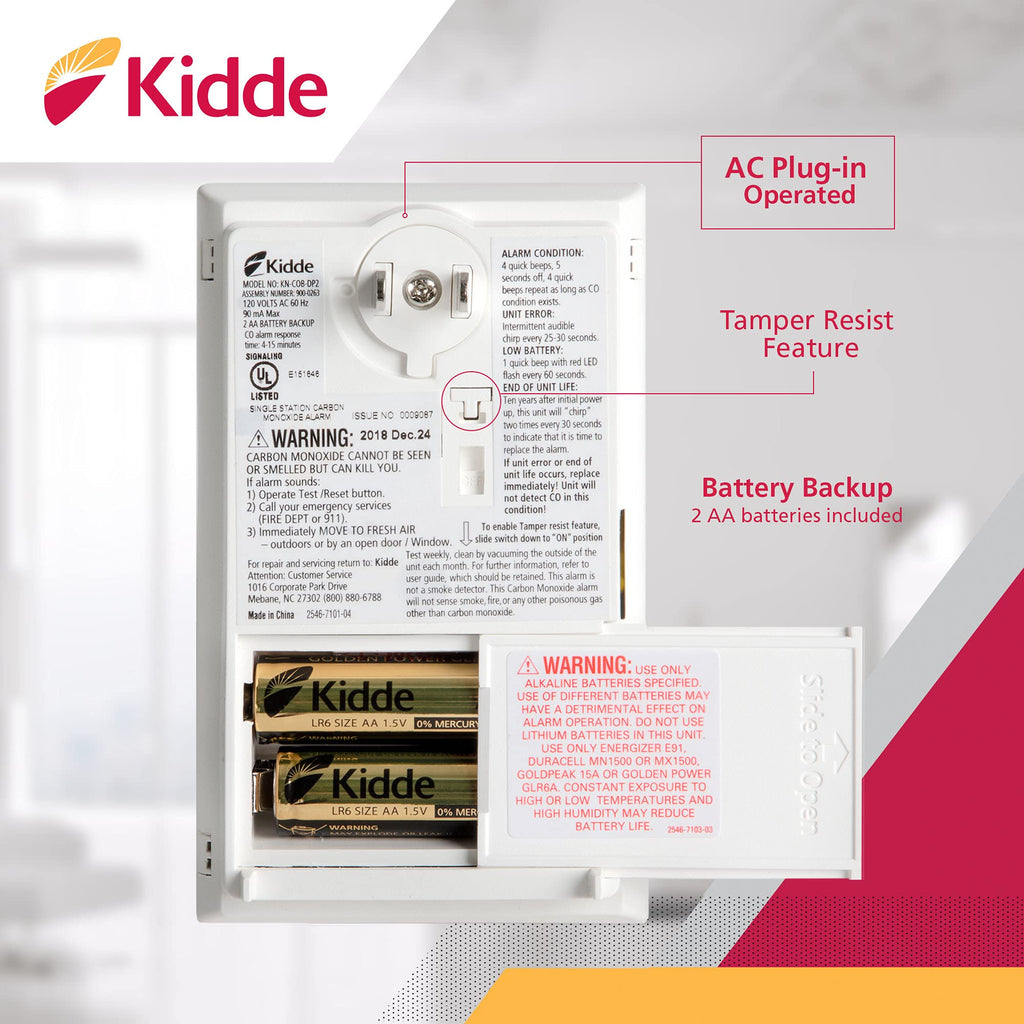 Carbon Monoxide Detector with AA Battery Backup P775519