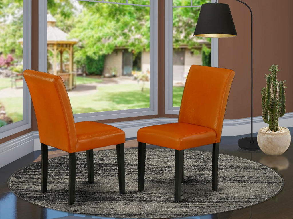 Baked Bean Faux Leather Upholstered Dining Chairs Set of 2 Q627850