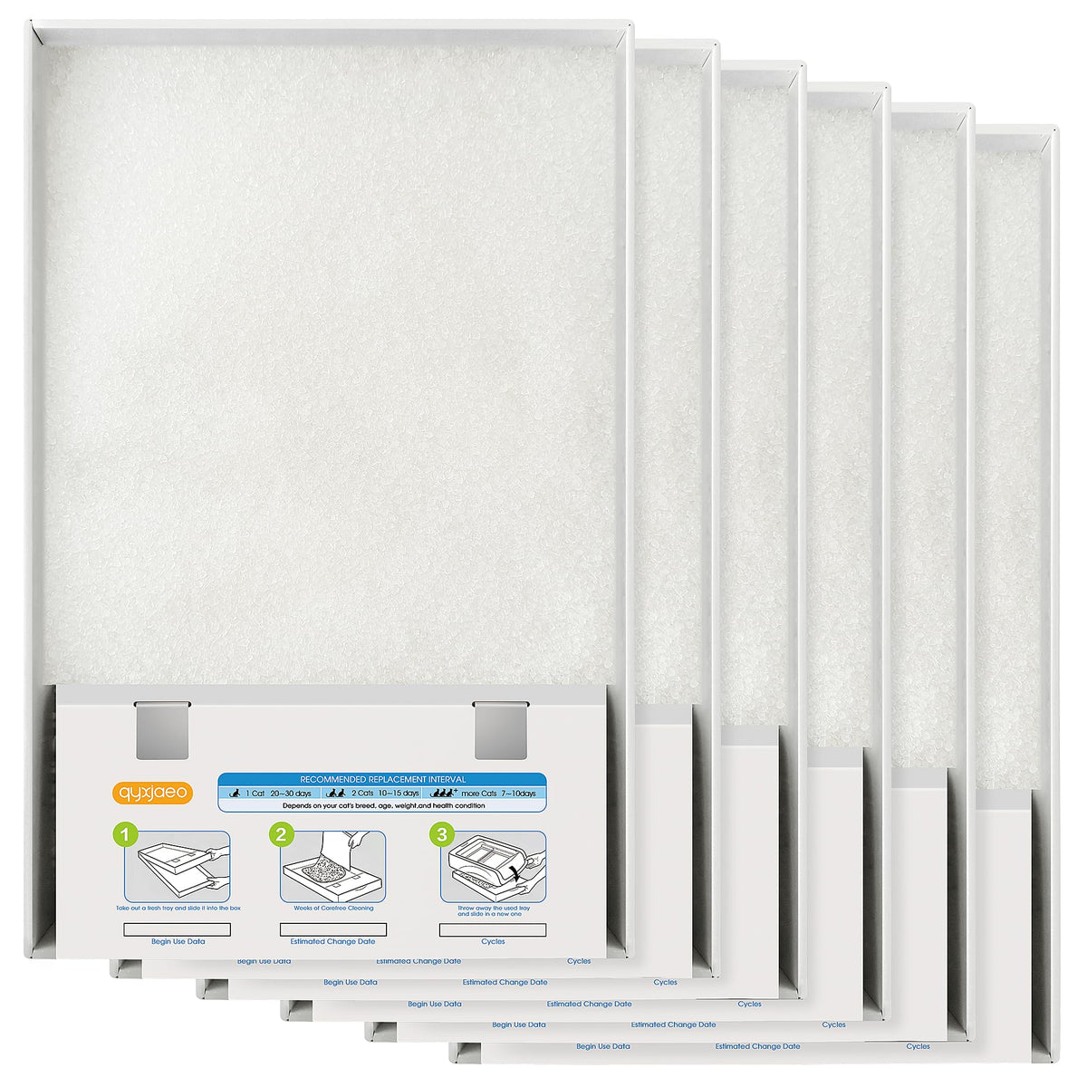 Crystal Cat Litter Tray Refill White 6-Pack E826