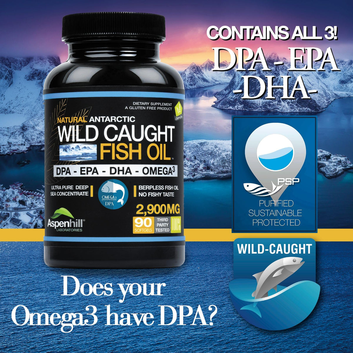2900 mg Omega-3 Fish Oil 90 SoftGels H3357