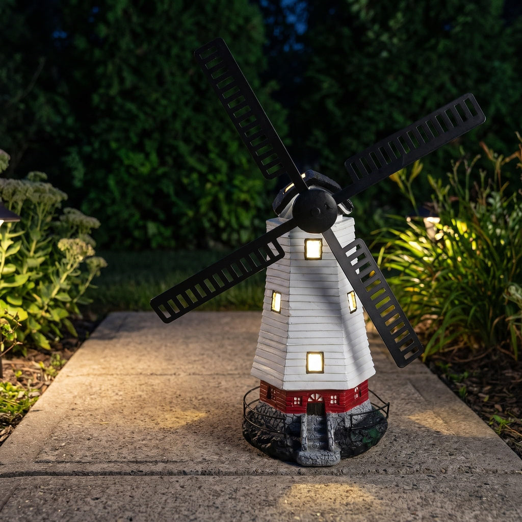 Solar Powered LED Lighthouse Garden Statue X405593