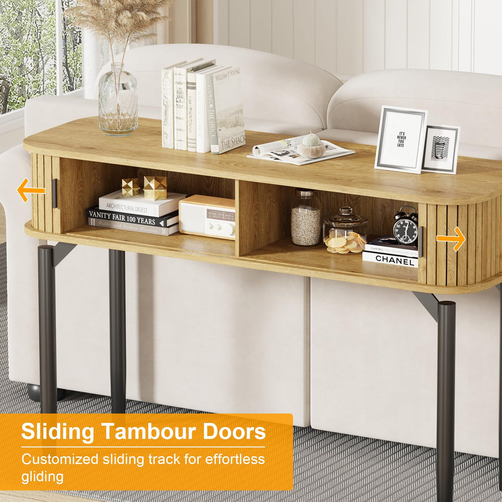 47 in Fluted Console Table with Storage U286