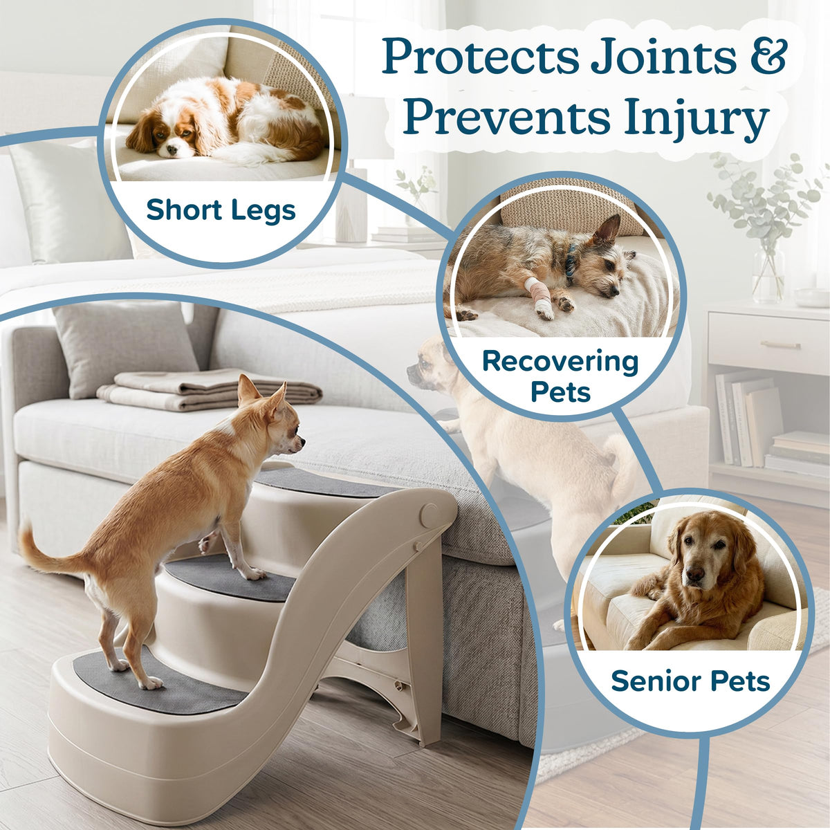 3-Step Dog Stairs with Safety Locking Pins T3317
