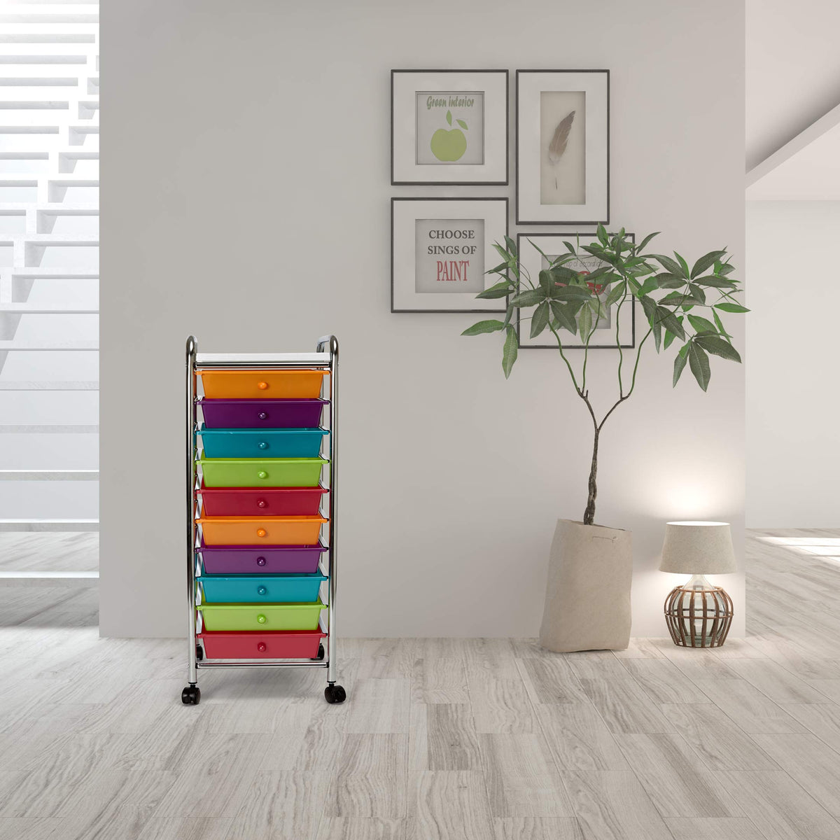 10 Drawer Rolling Storage Cart R48610