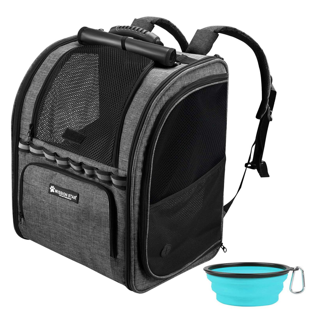 Dark Grey Breathable Mesh Cat Backpack Carrier B5126