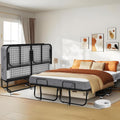 Folding Bed with Mattress Full Size 75 X 54 inch Memory Foam on Wheels H98534