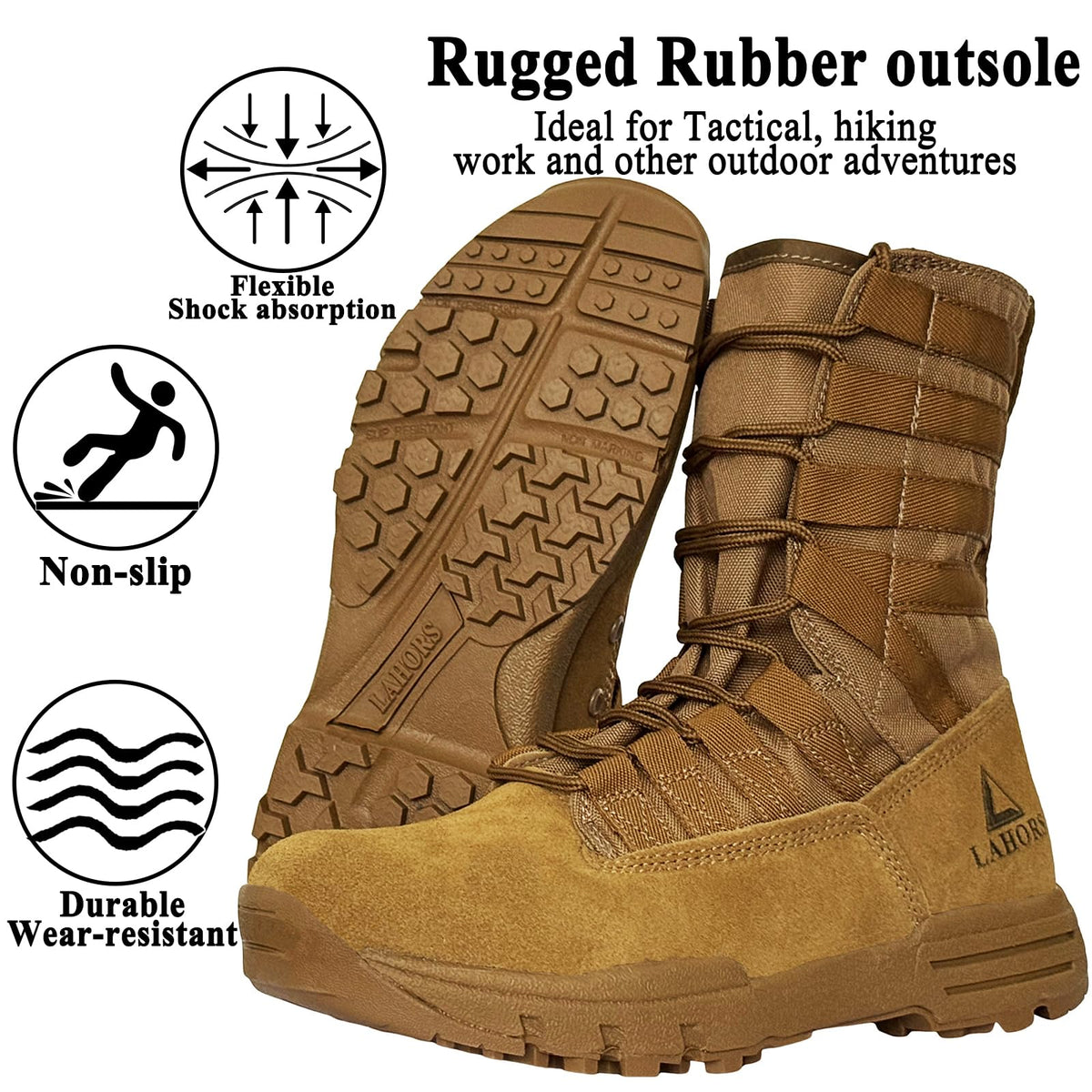 Suede Leather Lightweight Tactical Combat Boots Y75422