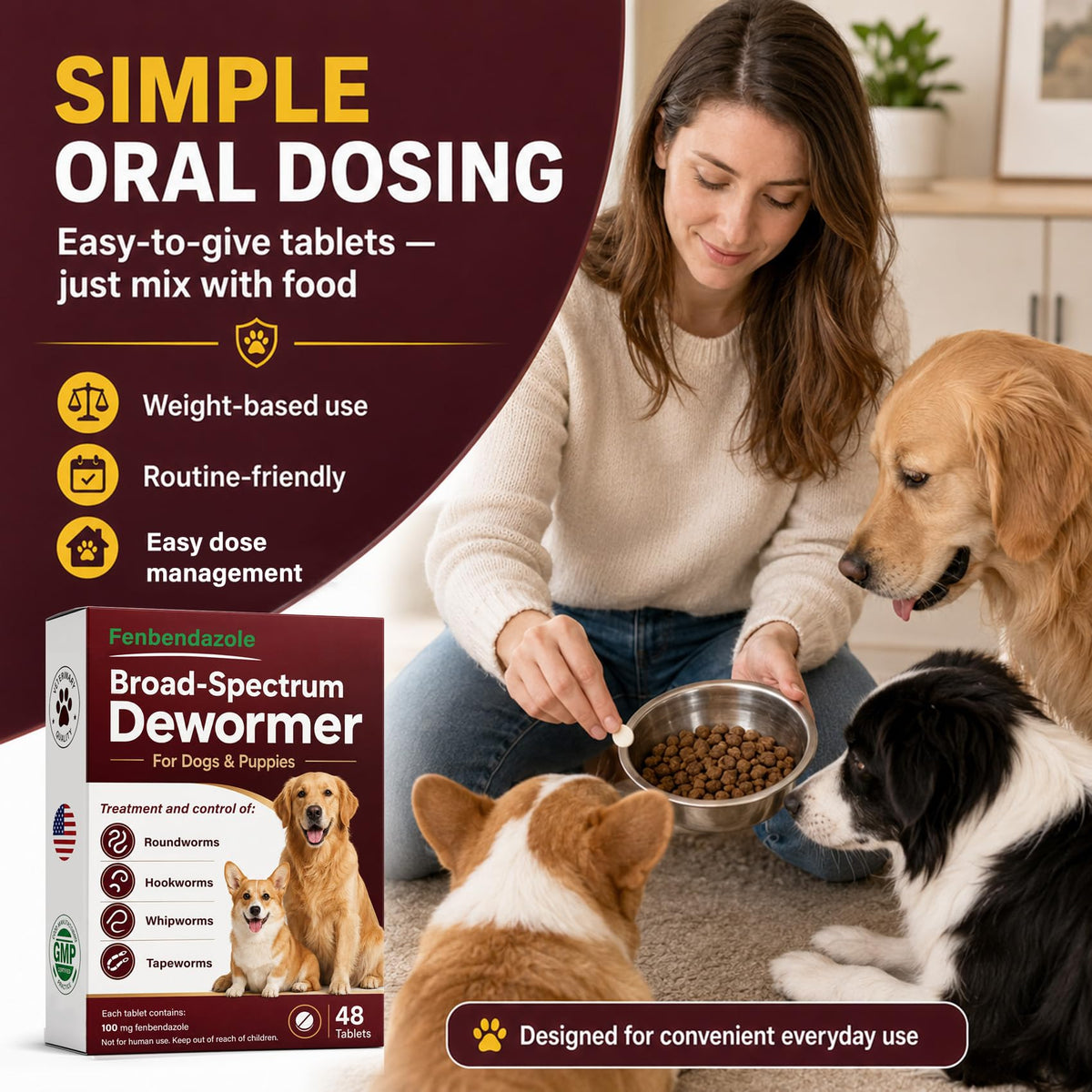 Dog & Puppies Dewormer Tablets B4418