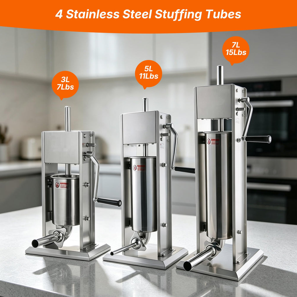Stainless Steel Vertical Sausage Stuffer 11Lb/5L E9820