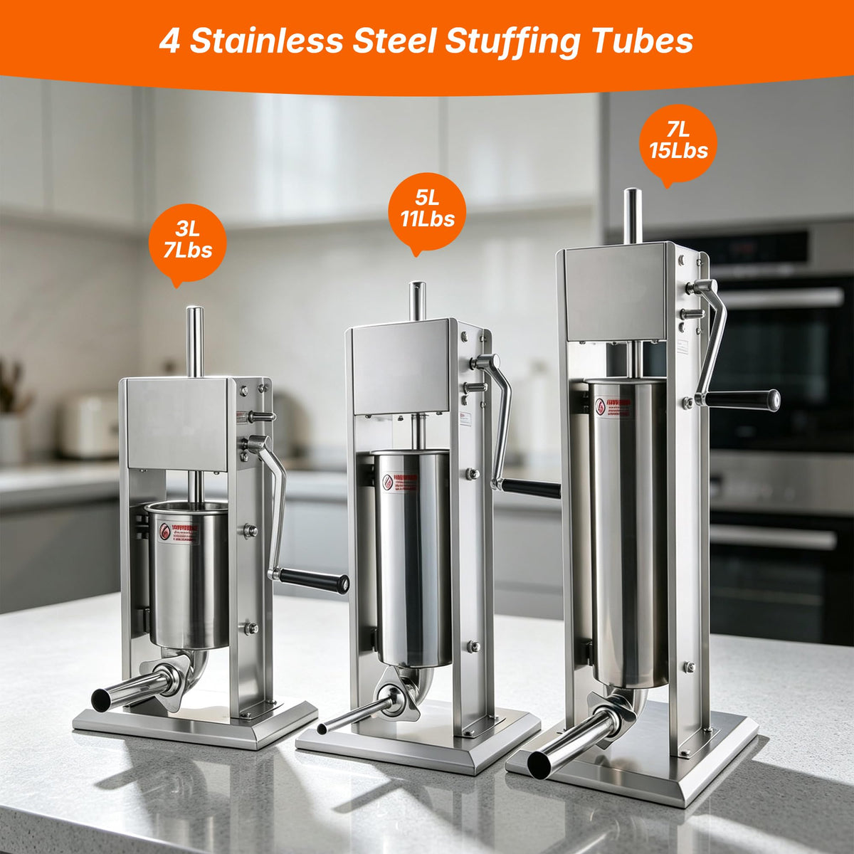 Stainless Steel Vertical Sausage Stuffer 11Lb/5L E9820