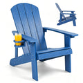 Blue HDPE Adirondack Chair with Cup Holders W540