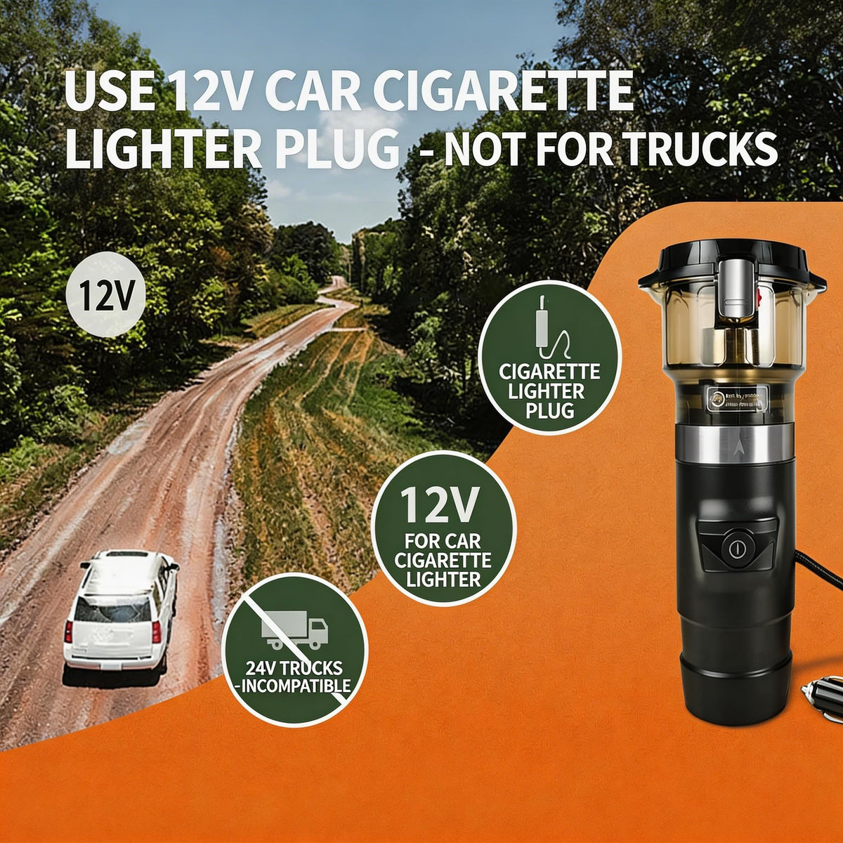 12V Portable Single Serve Car Coffee Maker with Reusable Filter D806