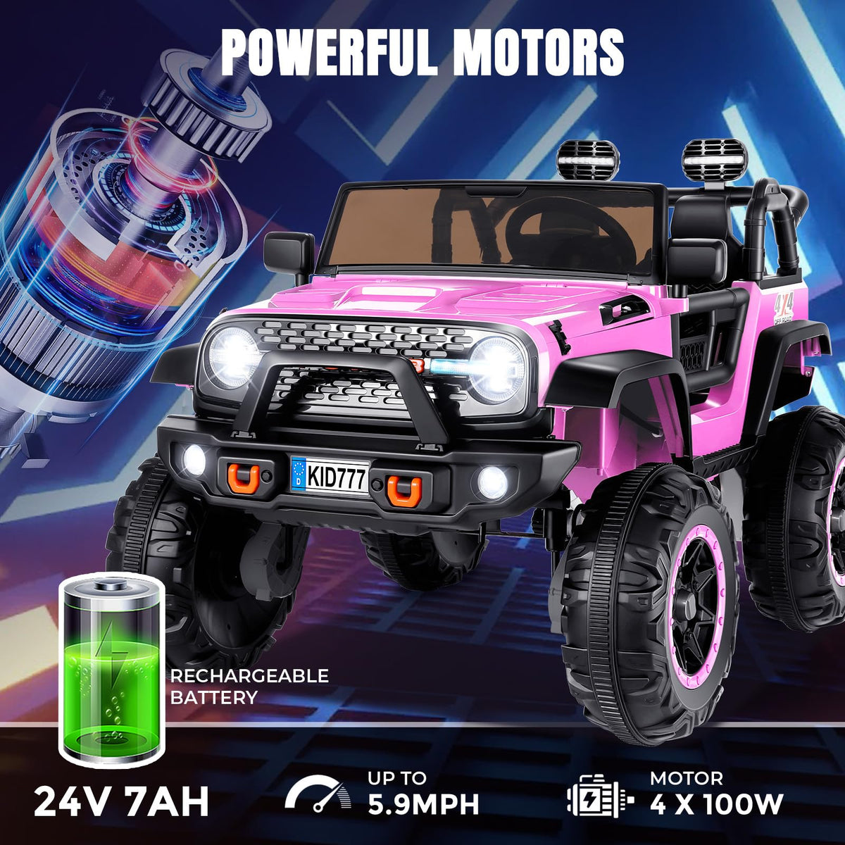 24V Pink Ride on Toy Car C5961