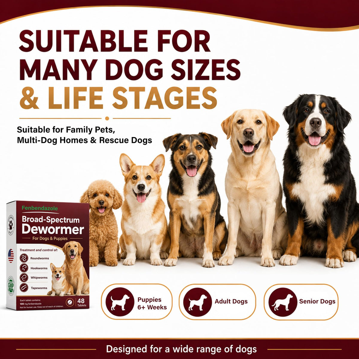 Dog & Puppies Dewormer Tablets B4418