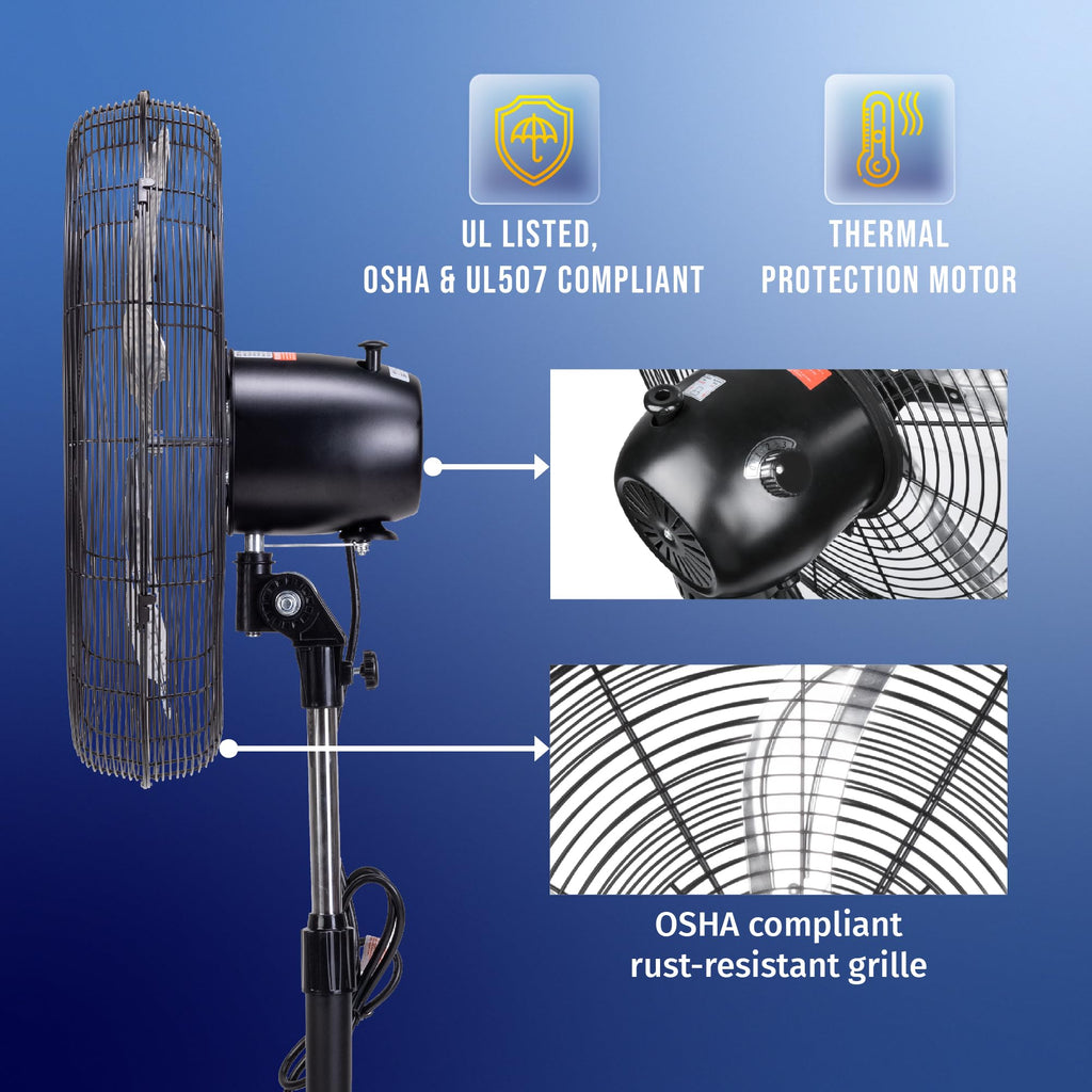 20 Inch 3 Speed Oscillating Pedestal Fan P334570