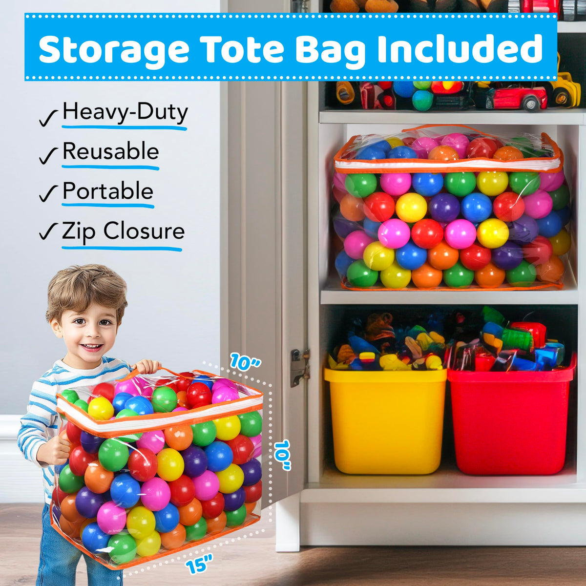 Ball Pit Balls with Reusable Storage Bag G6179