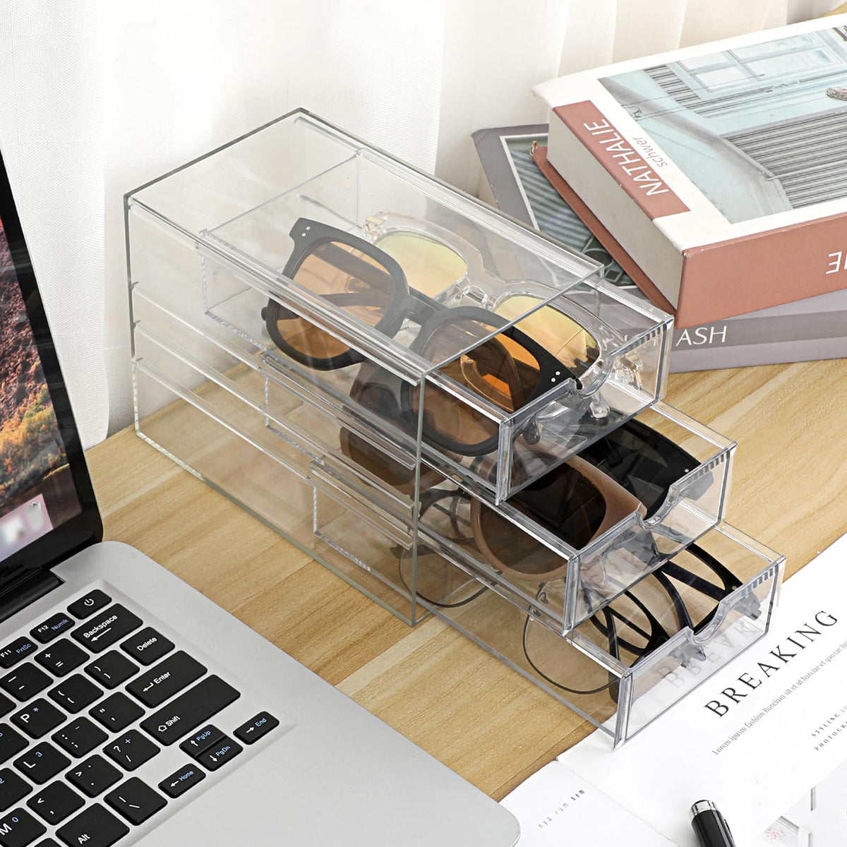 3 Drawer Clear Acrylic Desktop Organizer G87973