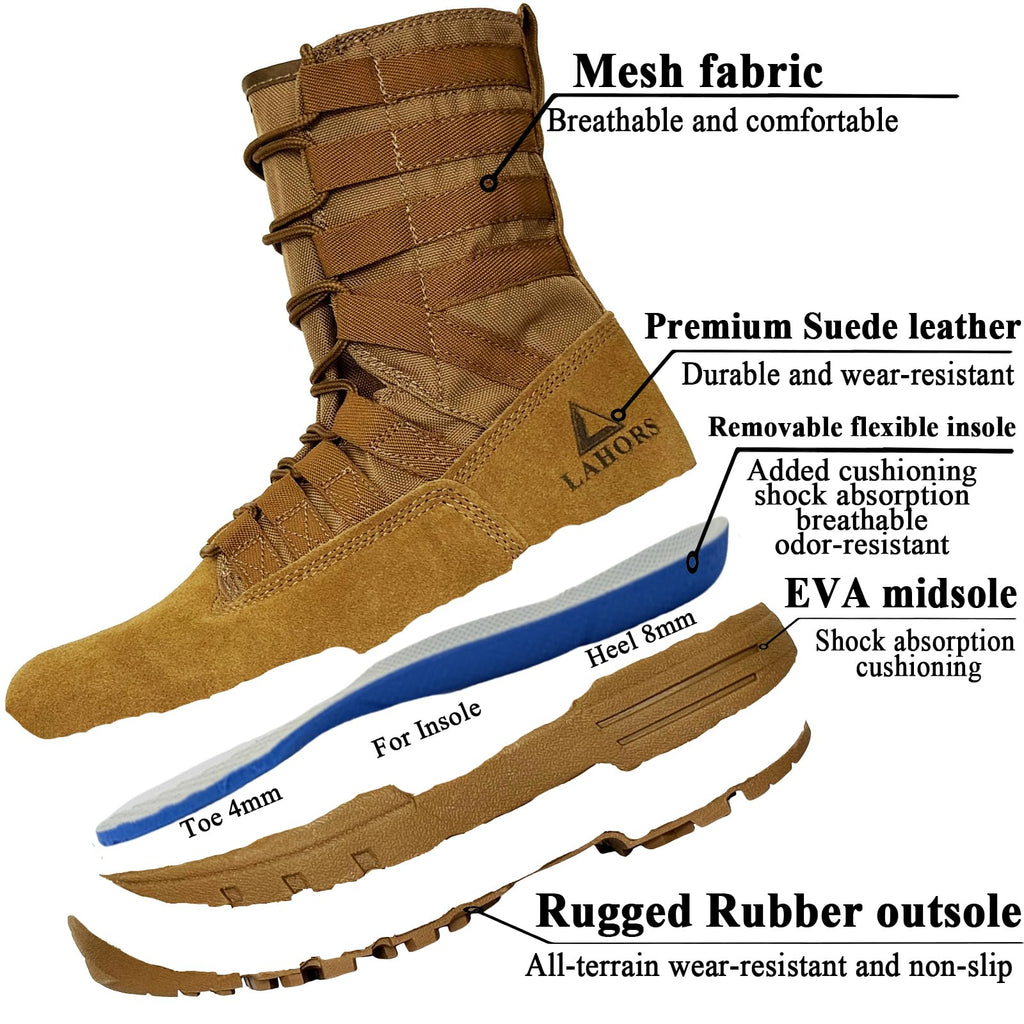Suede Leather Lightweight Tactical Combat Boots Y75422