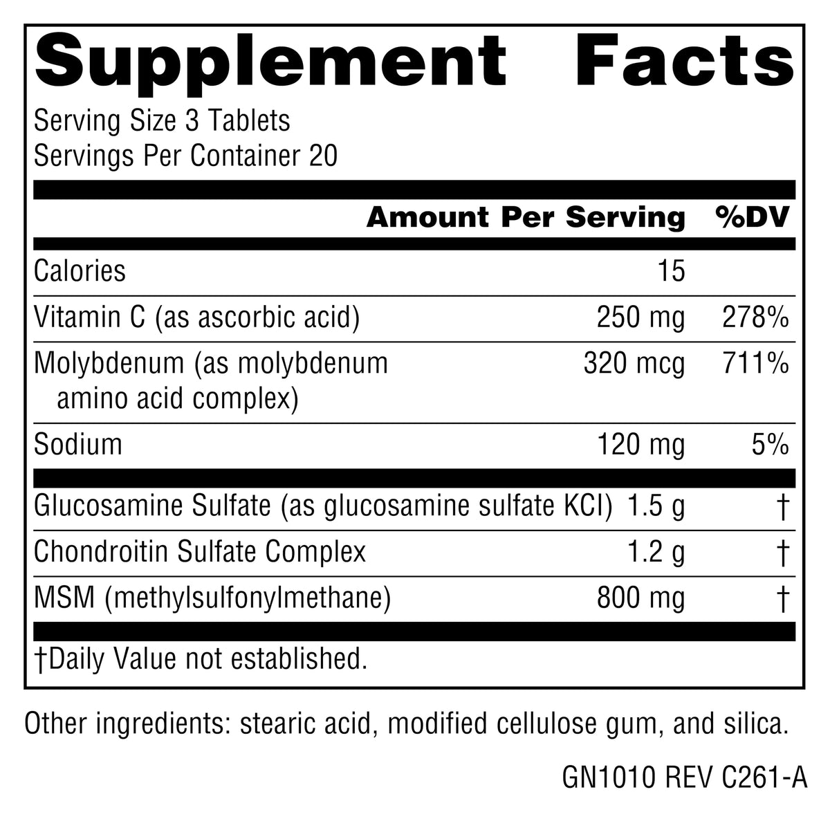 Glucosamine Chondroitin with MSM 60 Tablets B7055