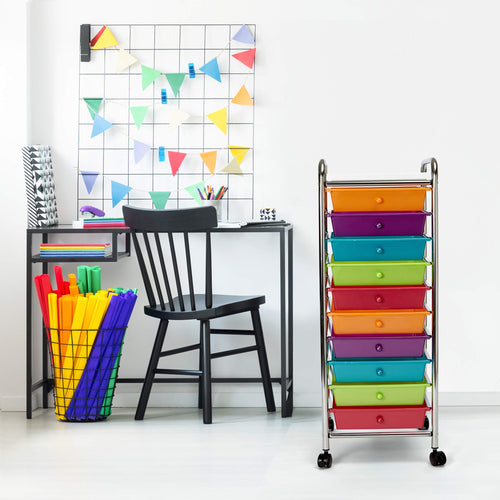 10 Drawer Rolling Storage Cart R48610