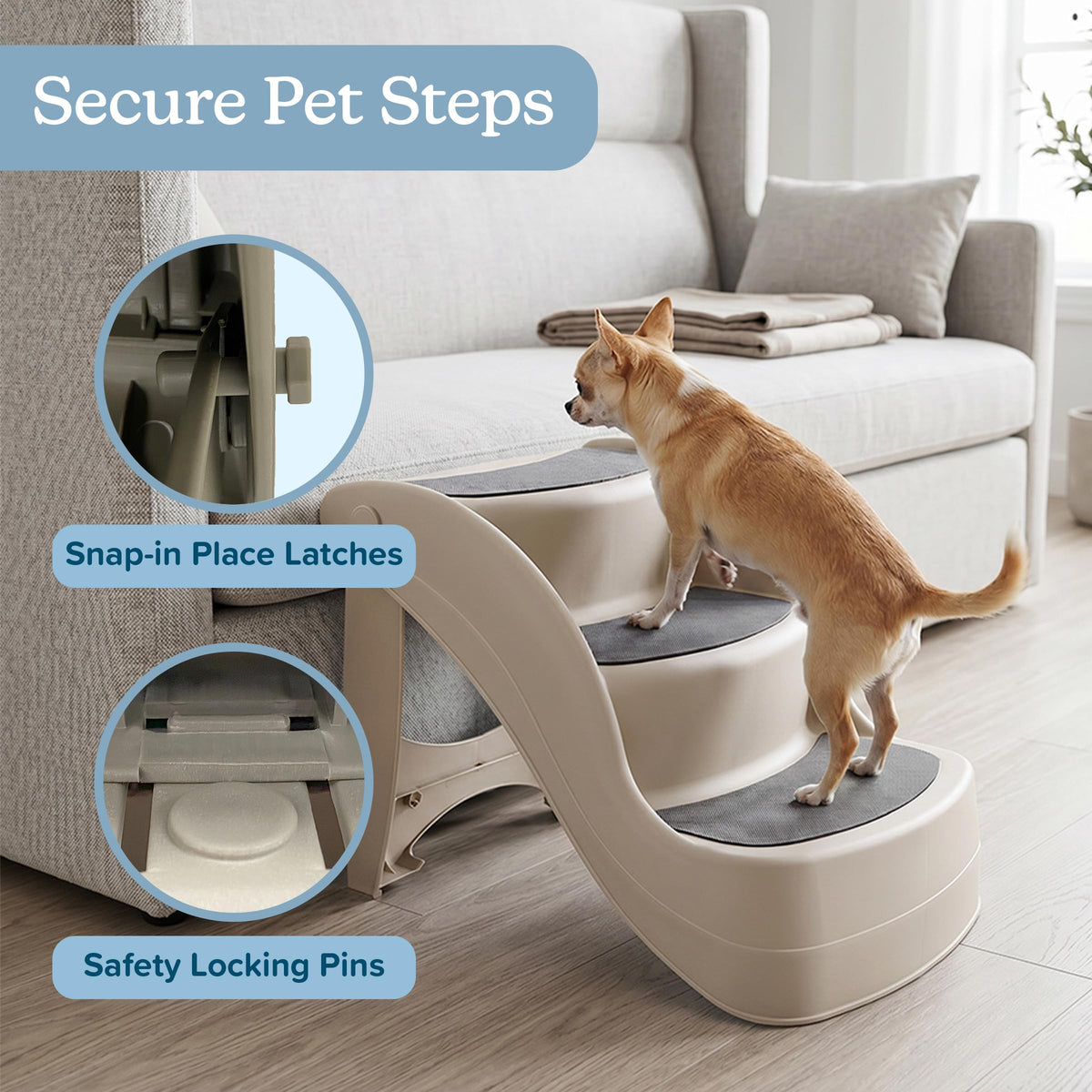 3-Step Dog Stairs with Safety Locking Pins T3317