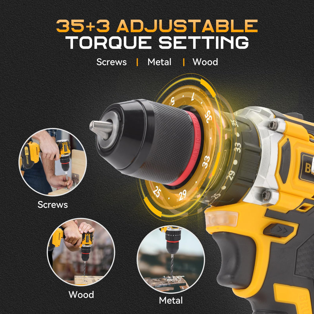 3/8" Brushless Compact Drill Tool Set with Drill Bit and Sockets D480