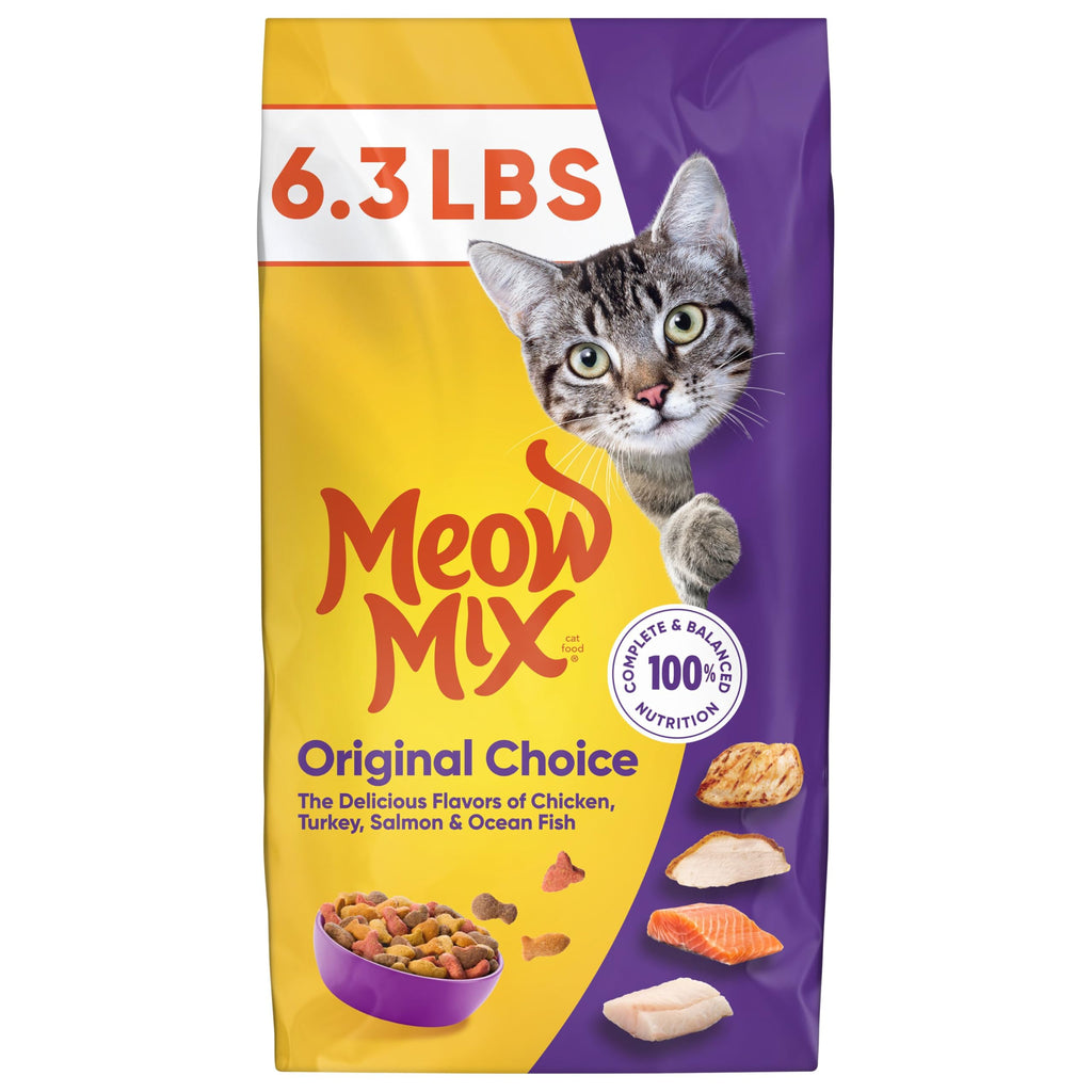 Dry Cat Food 6.3 Pound Bag + Wet Cat Food Variety Pack 2.75 Ounce Cups (Pack of 24) X394912