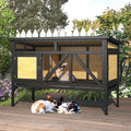 46.7" Wooden Rabbit Hutch with Removable Tray C193481