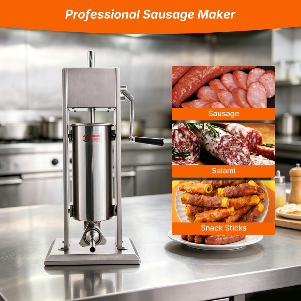 Stainless Steel Vertical Sausage Stuffer 11Lb/5L E9820
