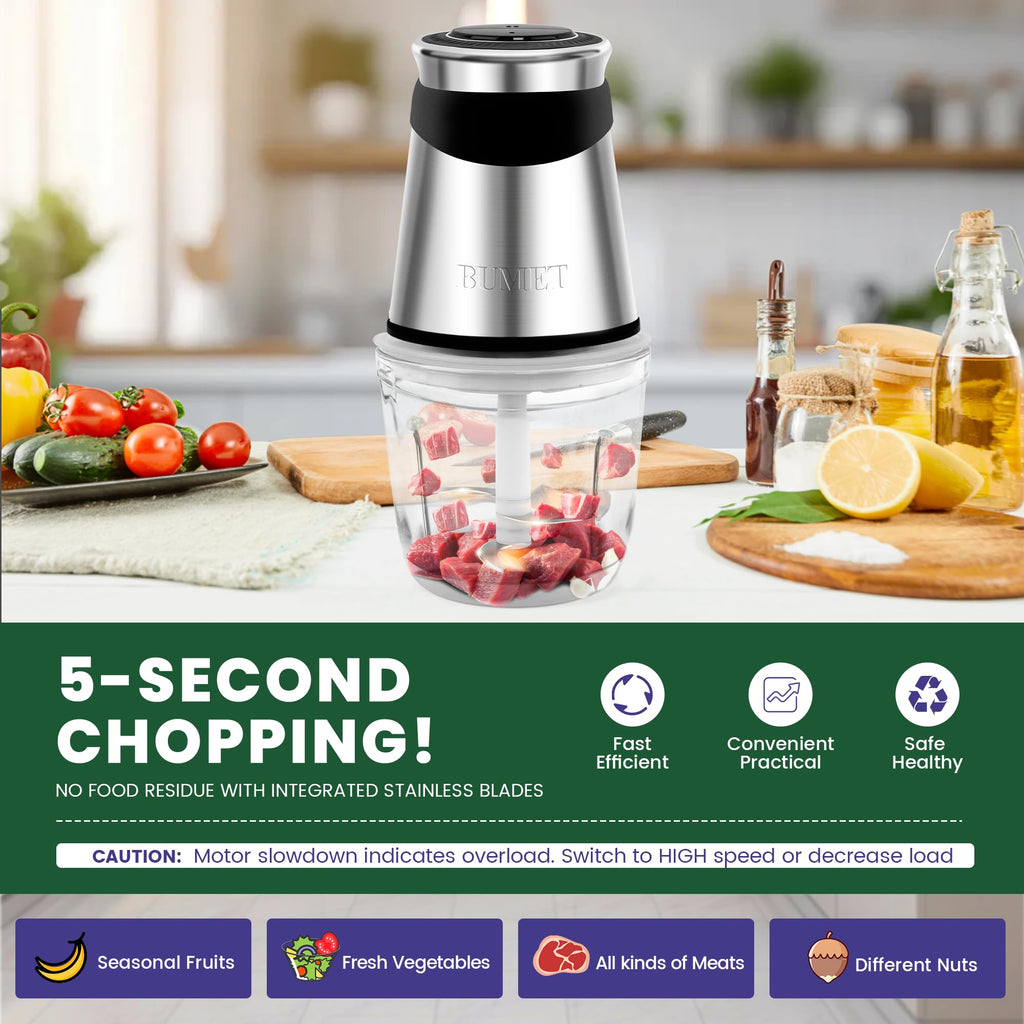 500W Mini Chopper 2.5-Cup Glass Bowl H5555