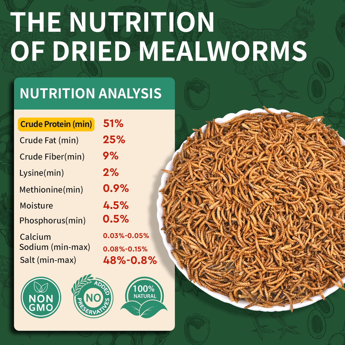 20LB Dried Mealworms F571
