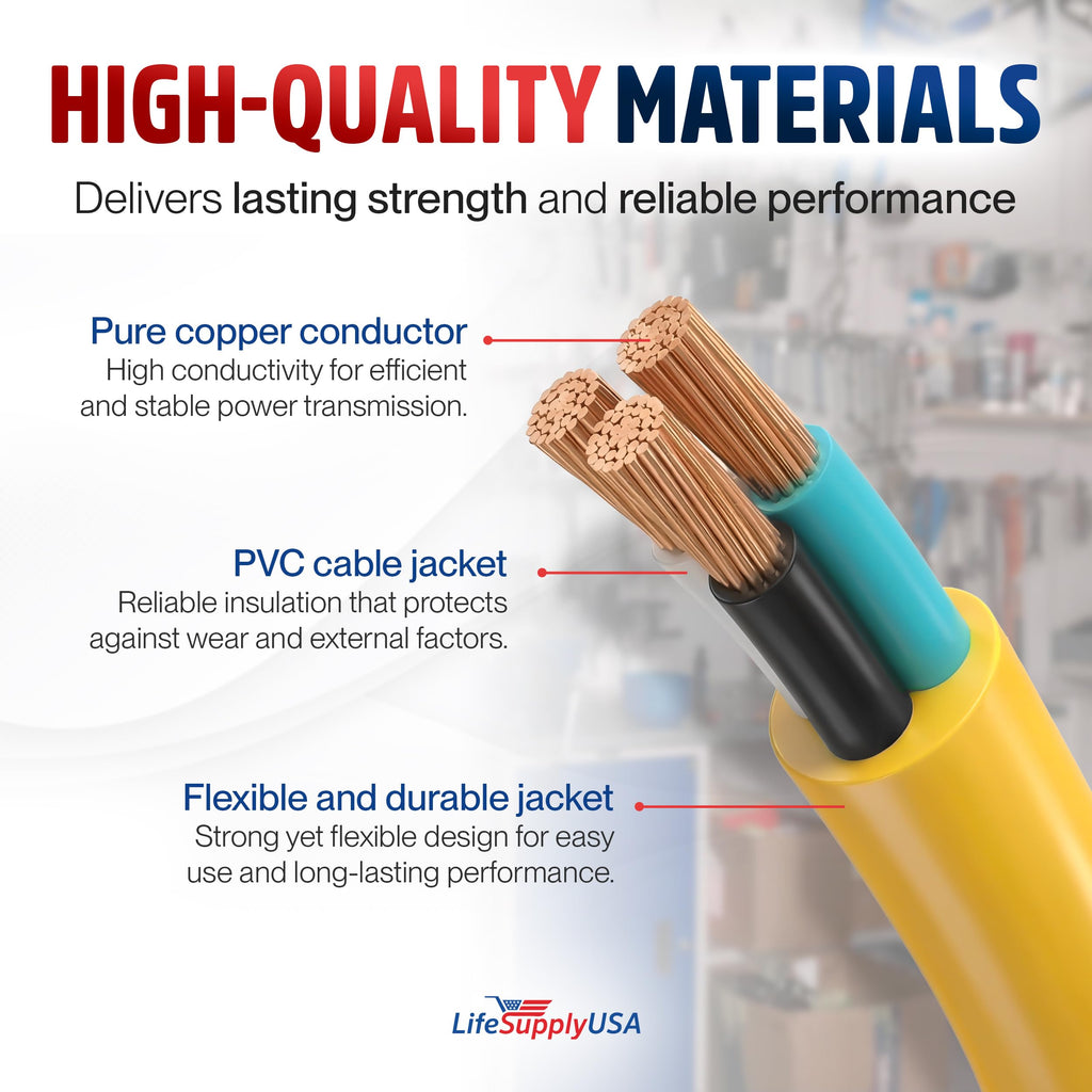 100ft 3-Outlet 12/3 Gauge Heavy Duty SJTW Extension Cord R75594