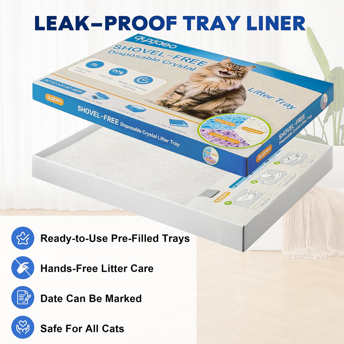 Crystal Cat Litter Tray Refill White 6-Pack E826