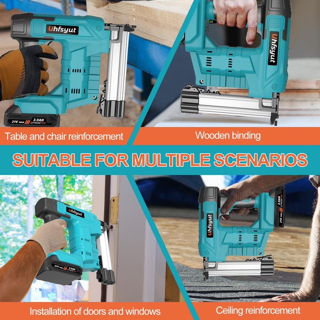 Cordless 21V 2 in 1 Brad Nailer and Staple Gun J856