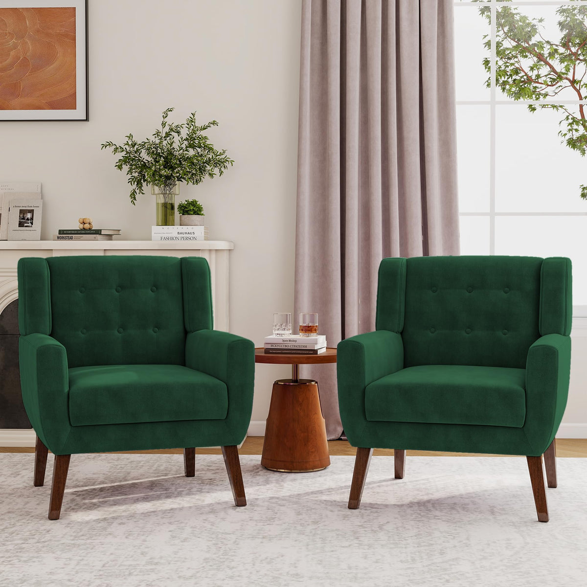 Velvet Accent Chairs Set of 2 O603773