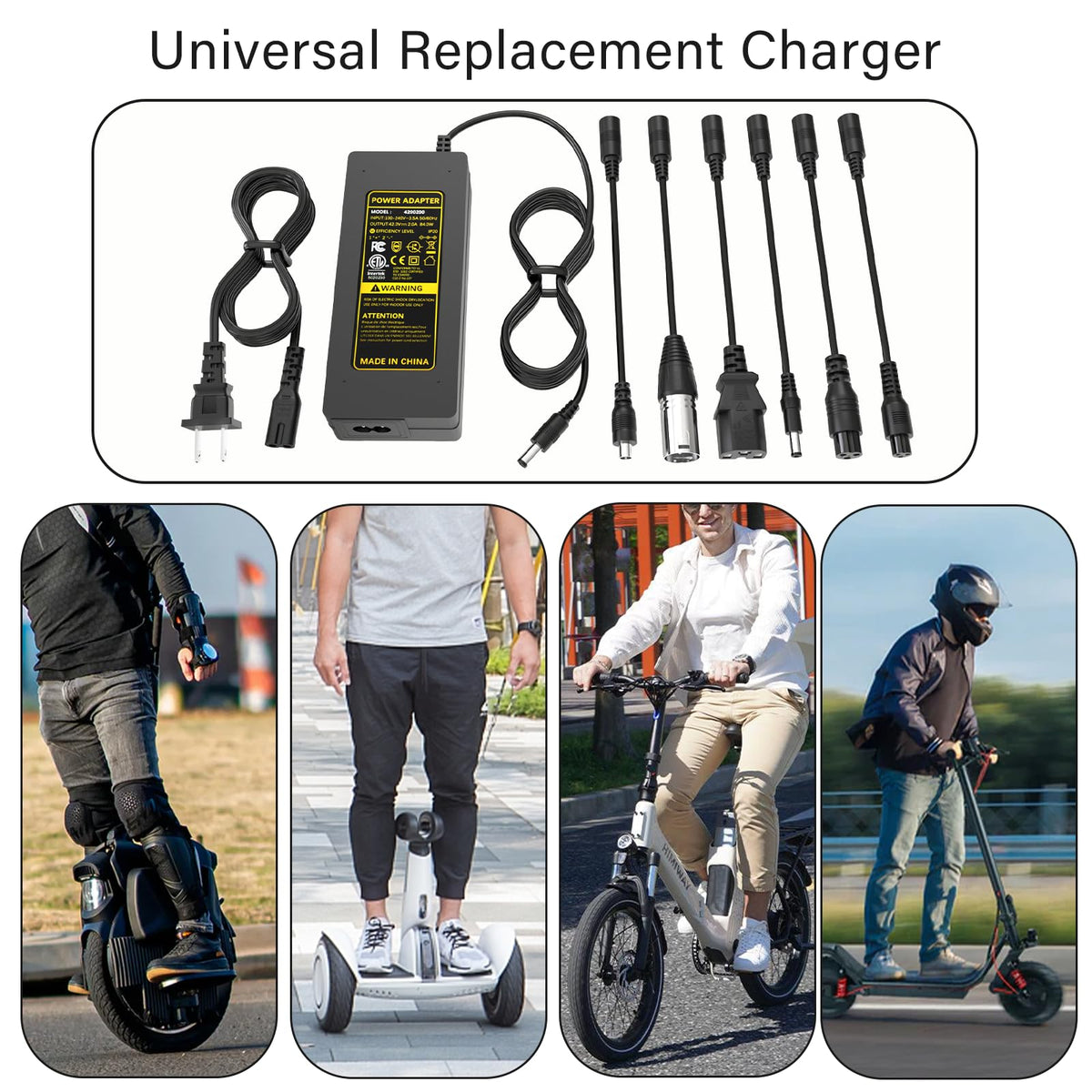 42V 2A Electric Scooter Charger with 7 Plugs M207