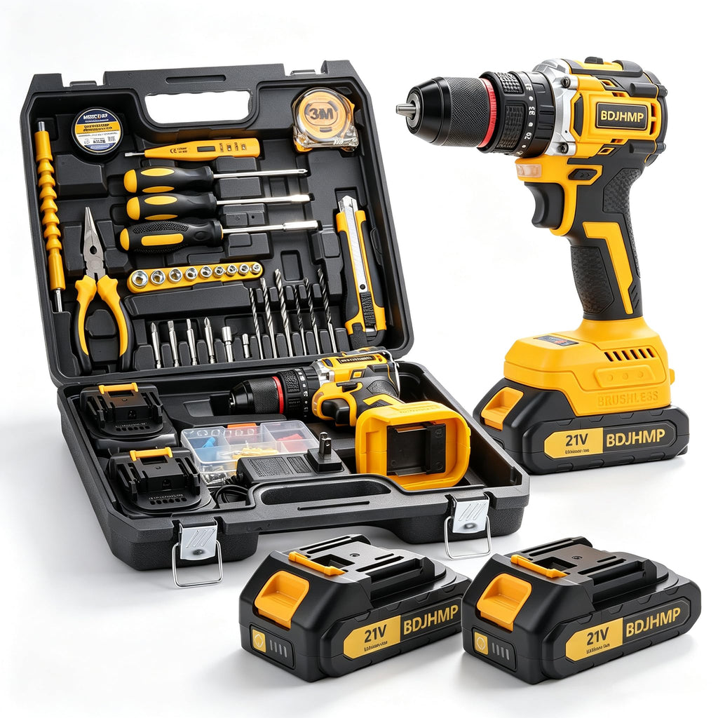 3/8" Brushless Compact Drill Tool Set with Drill Bit and Sockets D480