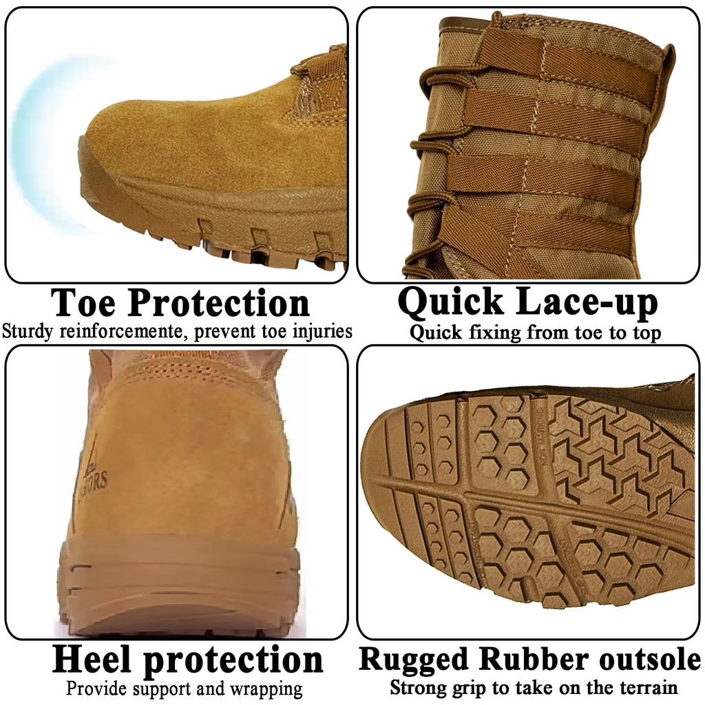 Suede Leather Lightweight Tactical Combat Boots Y75422