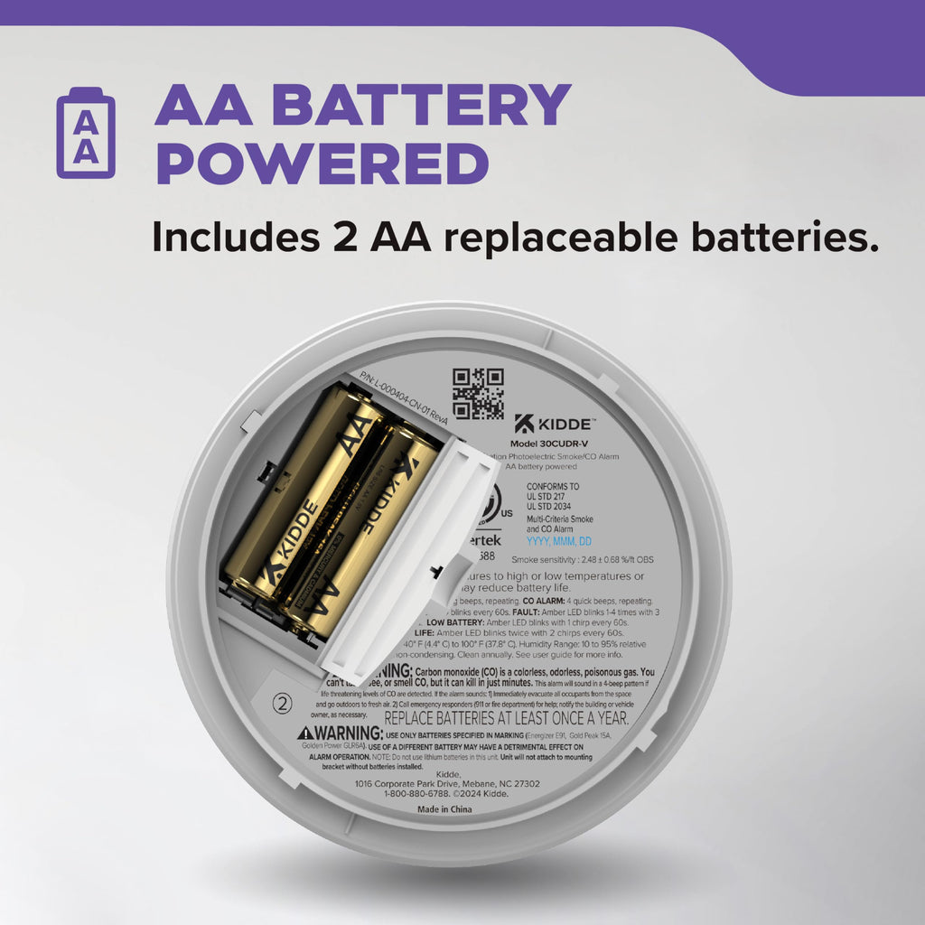 Smoke & CO Detector, AA Battery-Powered, 3 Pack L442836