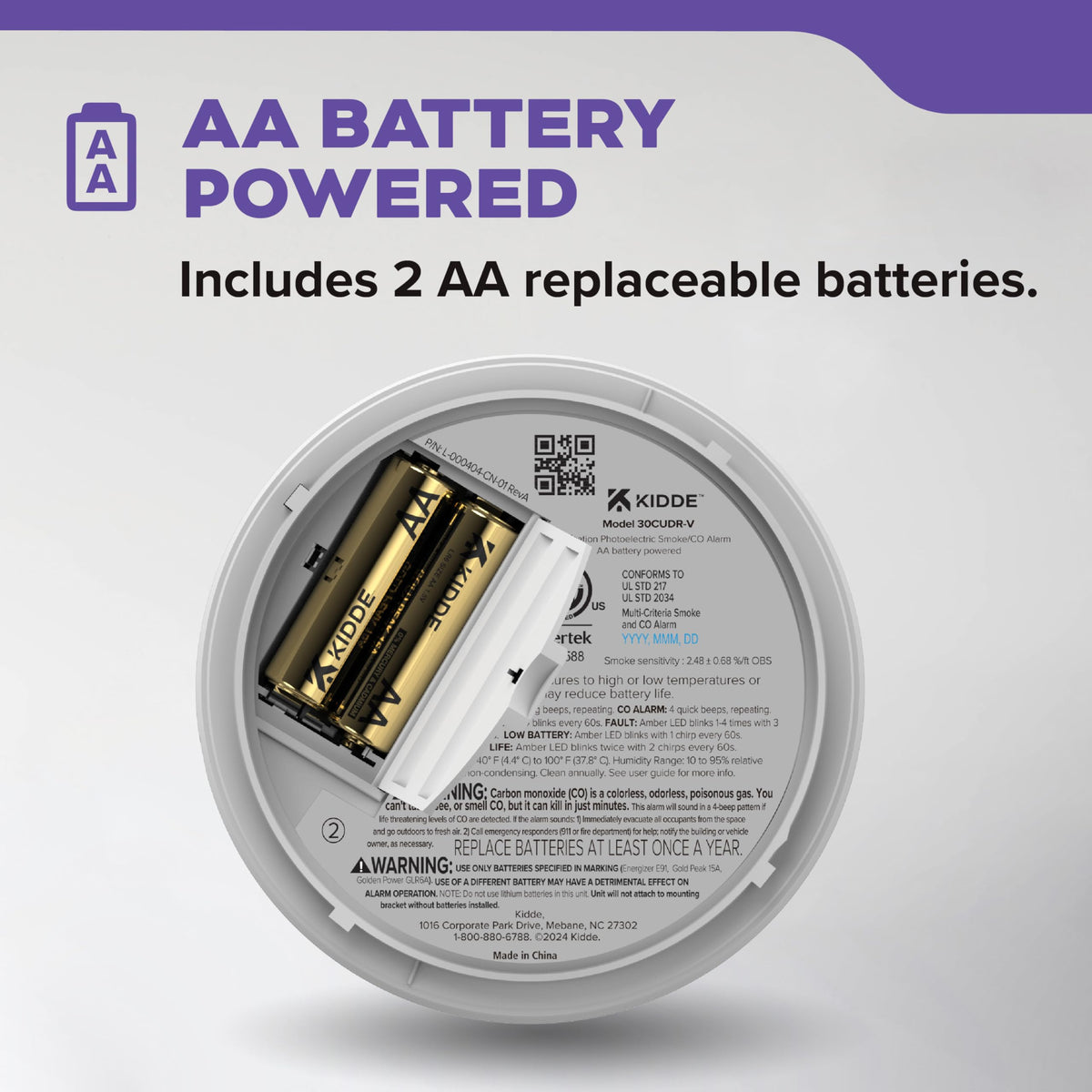 Smoke & CO Detector, AA Battery-Powered, 3 Pack L442836