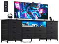 Black 12 Drawer LED Dresser TV Stand C695050